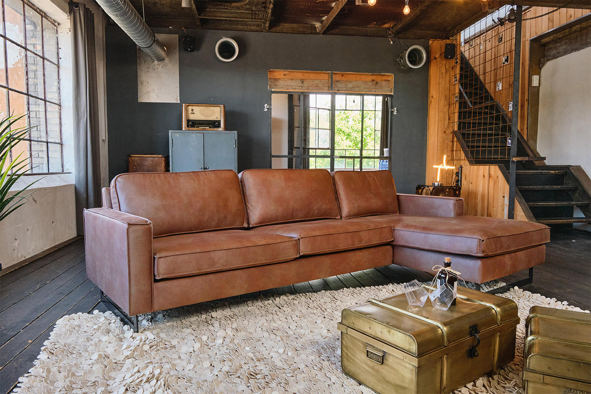 ECKSOFA VILNIUS Braun Kunstleder - Dunkelbraun/Schwarz, Leder/Textil (286/170cm) - KAWOLA