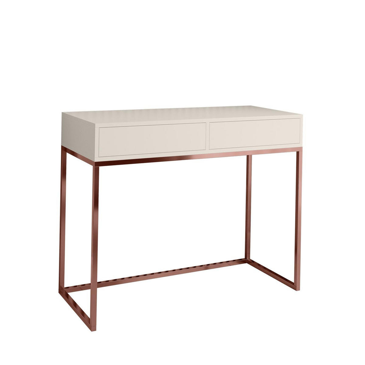 SCHMINKTISCH Cubic 100 Kaschmir, mit Kupfergestell - Kaschmir/Kupferfarben, Holzwerkstoff/Metall (35/100/80cm) - Bettso