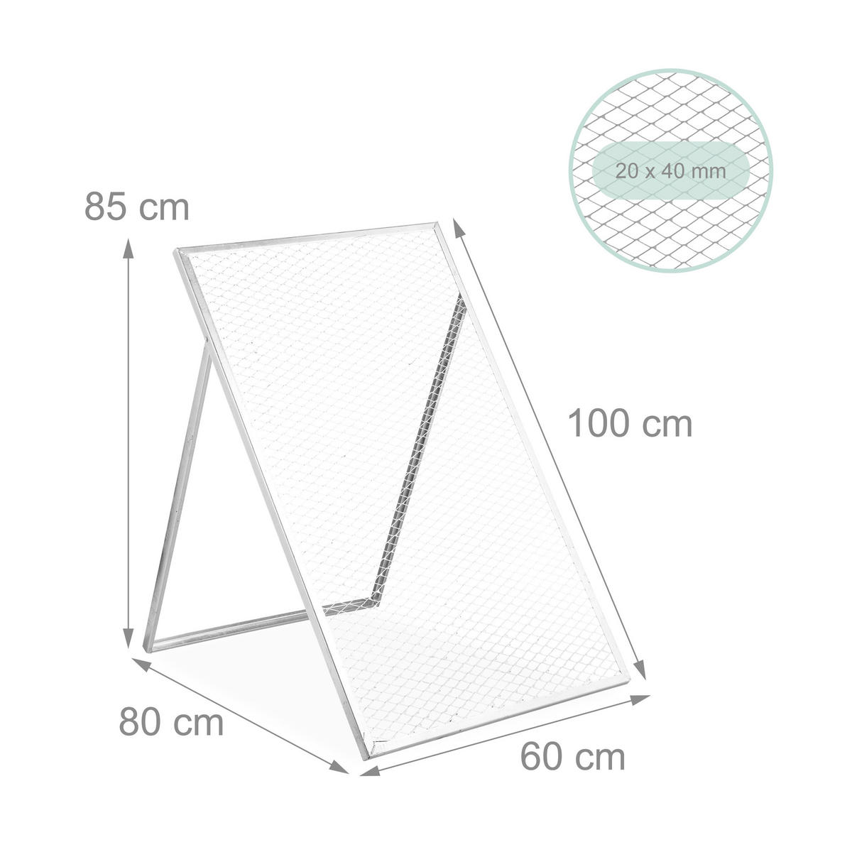 DURCHWURFSIEB - Silberfarben, Metall (60/85/80cm) - Relaxdays