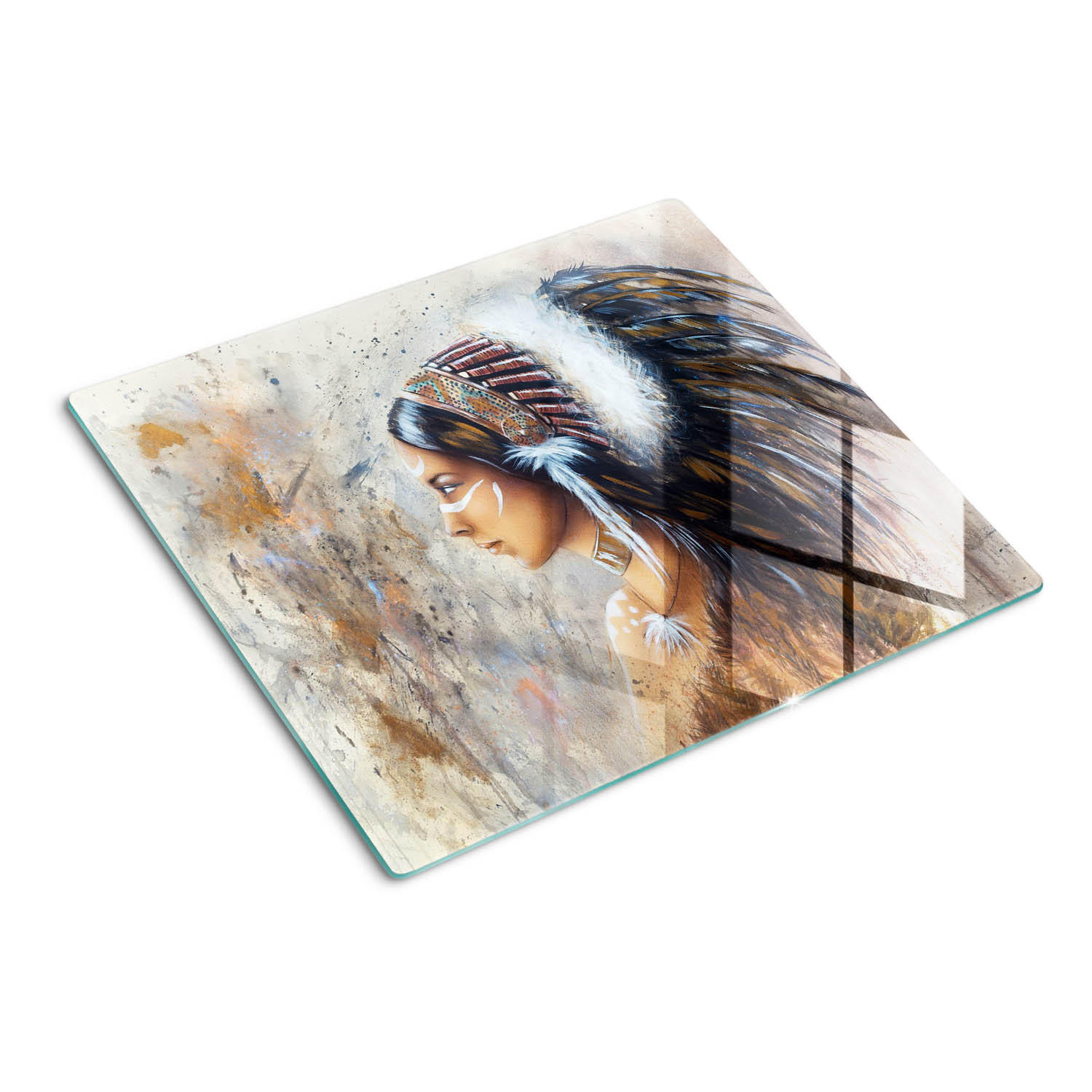 GLASPLATTE 60x52 cm indisch - Braun, Glas (60/0.4/52cm) - TULUP