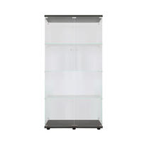 VITRINE - Glasvitrine mit 2 Türen und 4 Ebenen - abschließbar - Schwarze Decken- und Bodenplatte - Schwarz, Glas (80.5/164.3/36.3cm) - DELFA