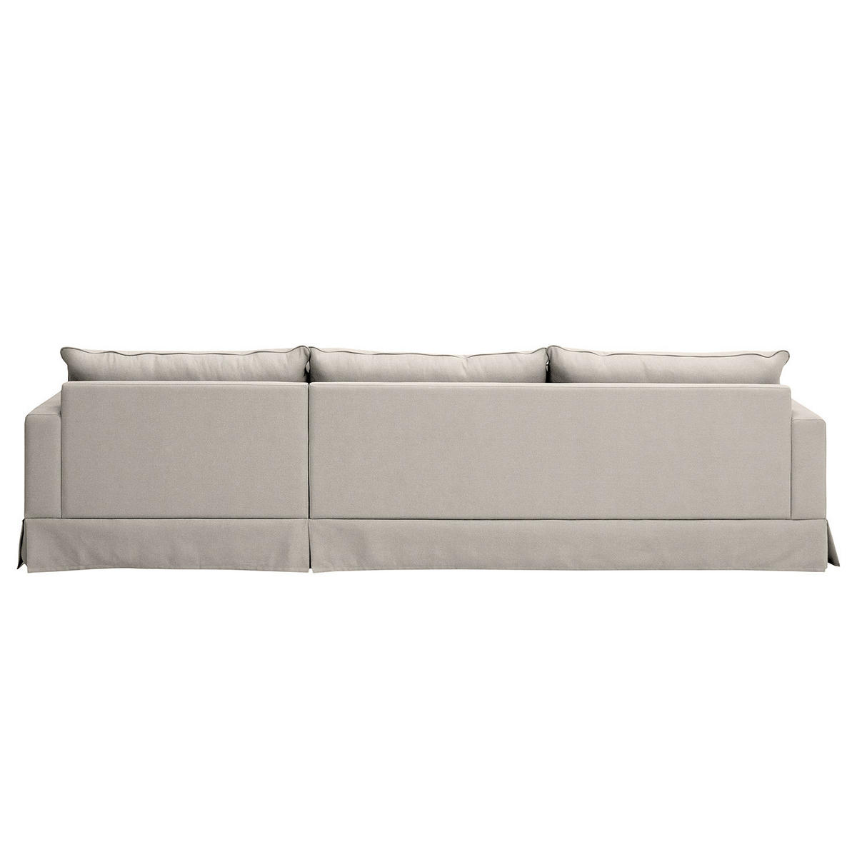 ECKSOFA mit Husse - Longchair, Webstoff - Hellgrau/Schwarz, Kunststoff/Textil (300/175cm) - home24