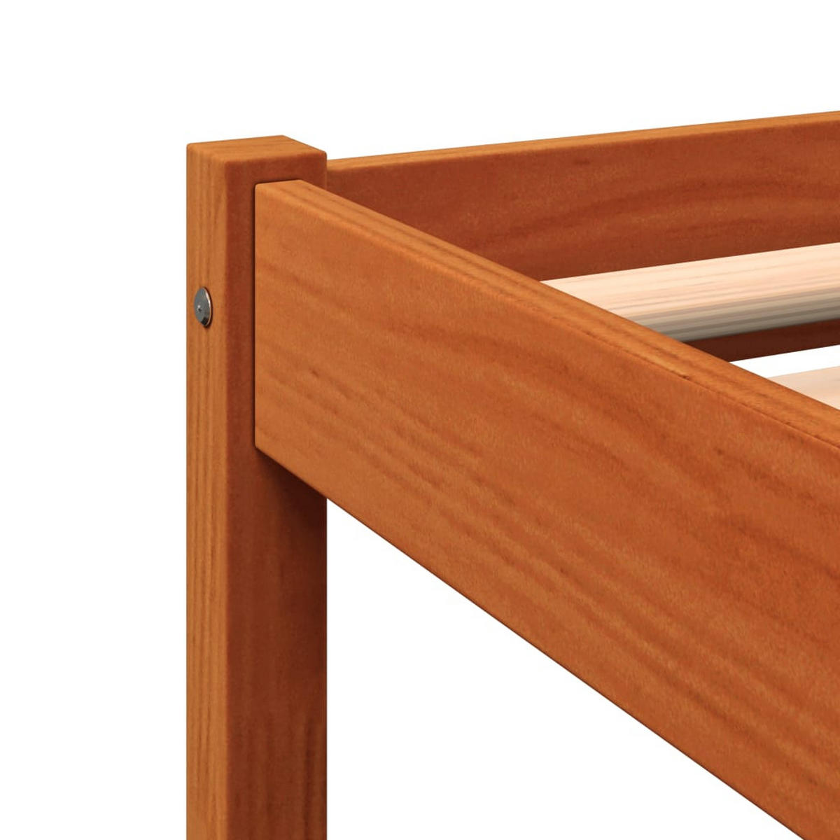 MASSIVHOLZBETT Ohne Matratze Wachsbraun 90/200 Kiefernholz - Braun, Holz (90/200cm) - vidaXL
