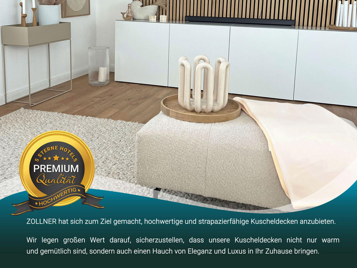 KUSCHELDECKE, 130x170 cm, 100% Polyester, Weiß - Weiß, Textil (130/170cm) - Zollner