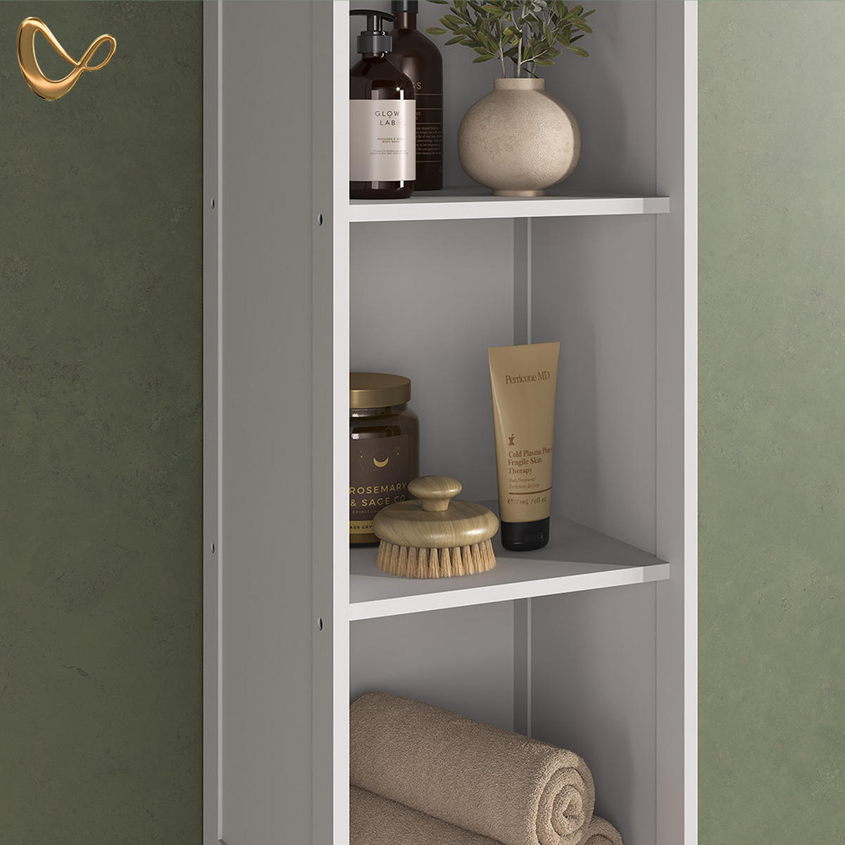 KOPALNIŠKA OMARICA Mincio, Bela, 30 x 170 cm z 1 vrati - bela, leseni material (30/170/29cm) - Livinity®