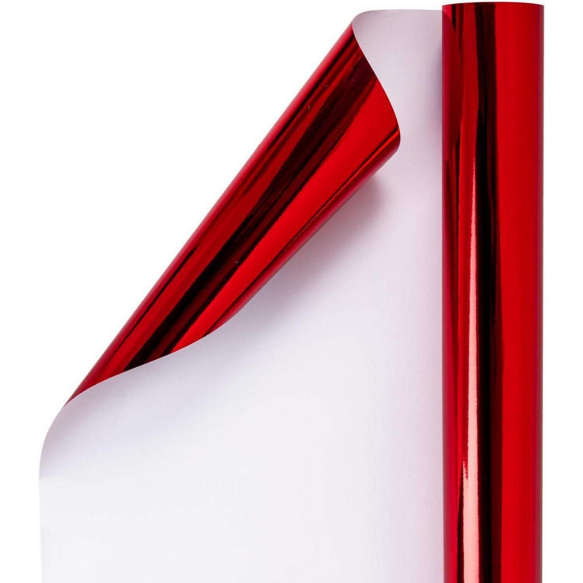 GESCHENKPAPIER Rot Metallic 76 cm x 10 m - Rot, Papier (4/4/76cm)