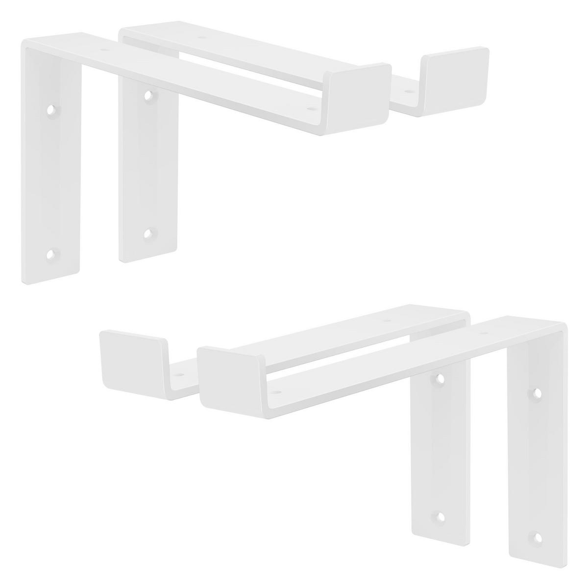 REGALHALTERUNG 2er Set - Weiß, Metall (14.5/4/25cm) - ML-DESIGN