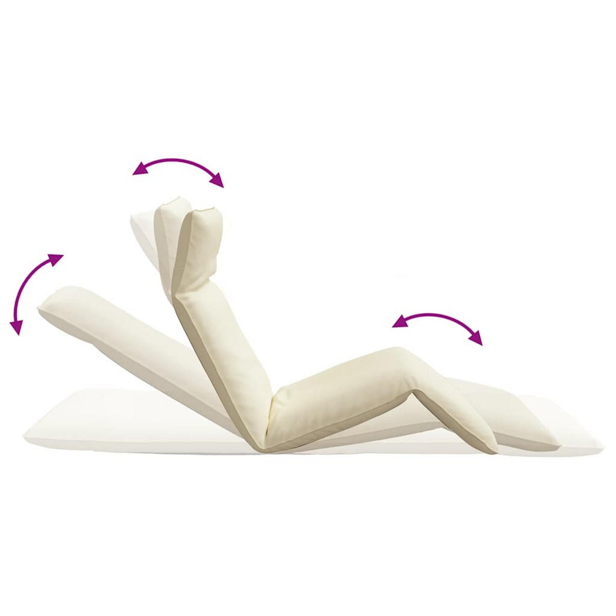 SONNENLIEGE Klappbar Creme 175/54/8.5 Cm Oxford-Gewebe - Creme, Textil (175/8.5/54cm) - vidaXL