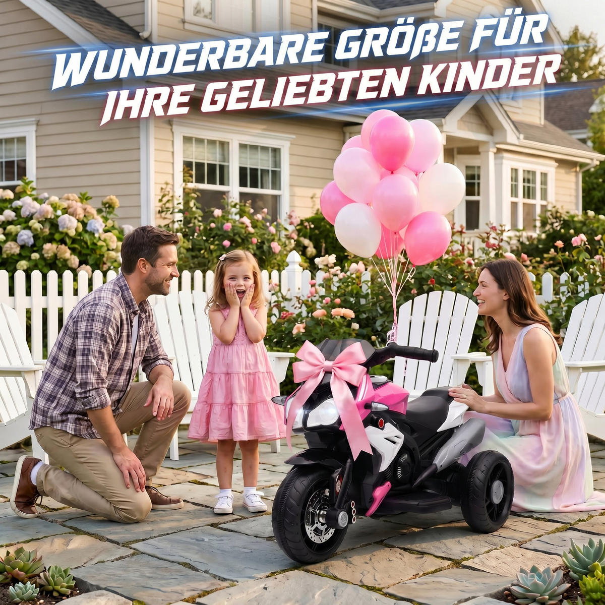 KINDER-ELEKTROMOTORRAD Kunststoff Metall Rosa - Rosa, Kunststoff (86/42/52cm) - HOMCOM