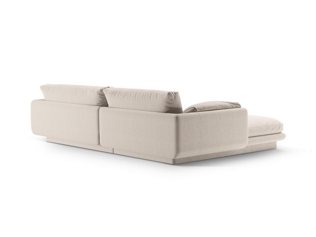 ECKSOFA rechts Torino aus strukturiertem Stoff leichtes beige 4 Sitzplätze - Creme, Textil (170/250cm) - Micadoni