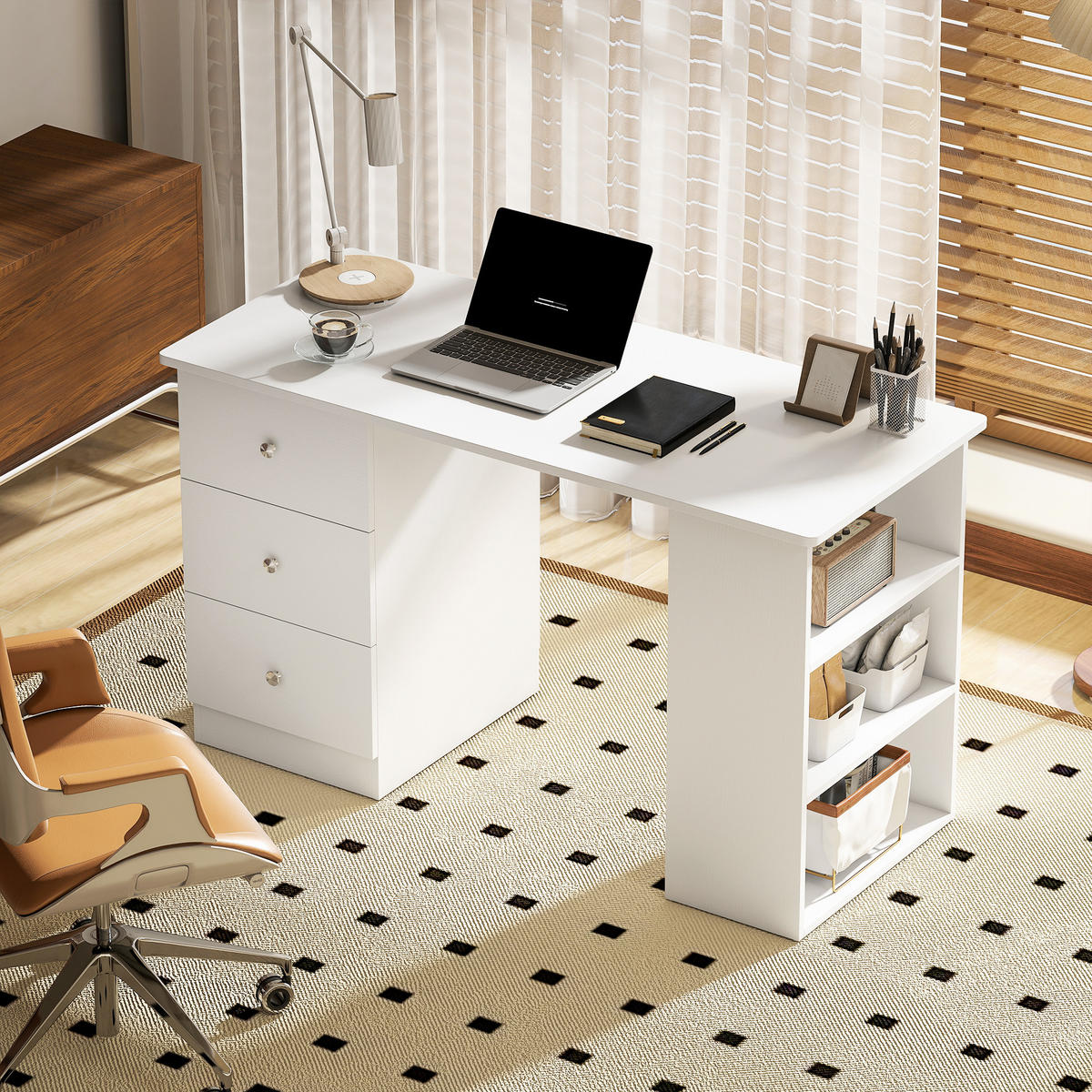 BÜROTISCH Weiß 1 Stück - Weiß, Holzwerkstoff (49/120/72cm) - GiPP