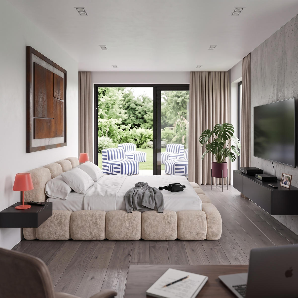 POLSTERBETT SUENO 180x200 cm in Creme, gepolstertes Kopfteil, Metalllattenrost, Bettkasten, Chenille-Stoff - Creme/Naturfarben, Holz/Textil (180/200cm) - Muffo