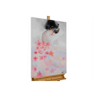 ACRYLBILD HANDGEMALT 60/90 cm - Pink/Beige, Holz/Textil (60/90cm) - KUNSTLOFT