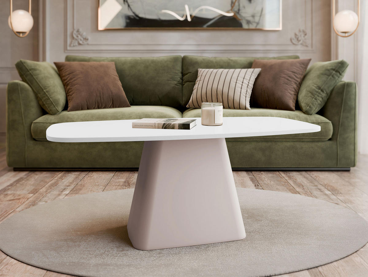 COUCHTISCH Noa Cashmere - Kaschmir/Weiß, Holzwerkstoff/Metall (60/120/48cm) - MIRJAN24