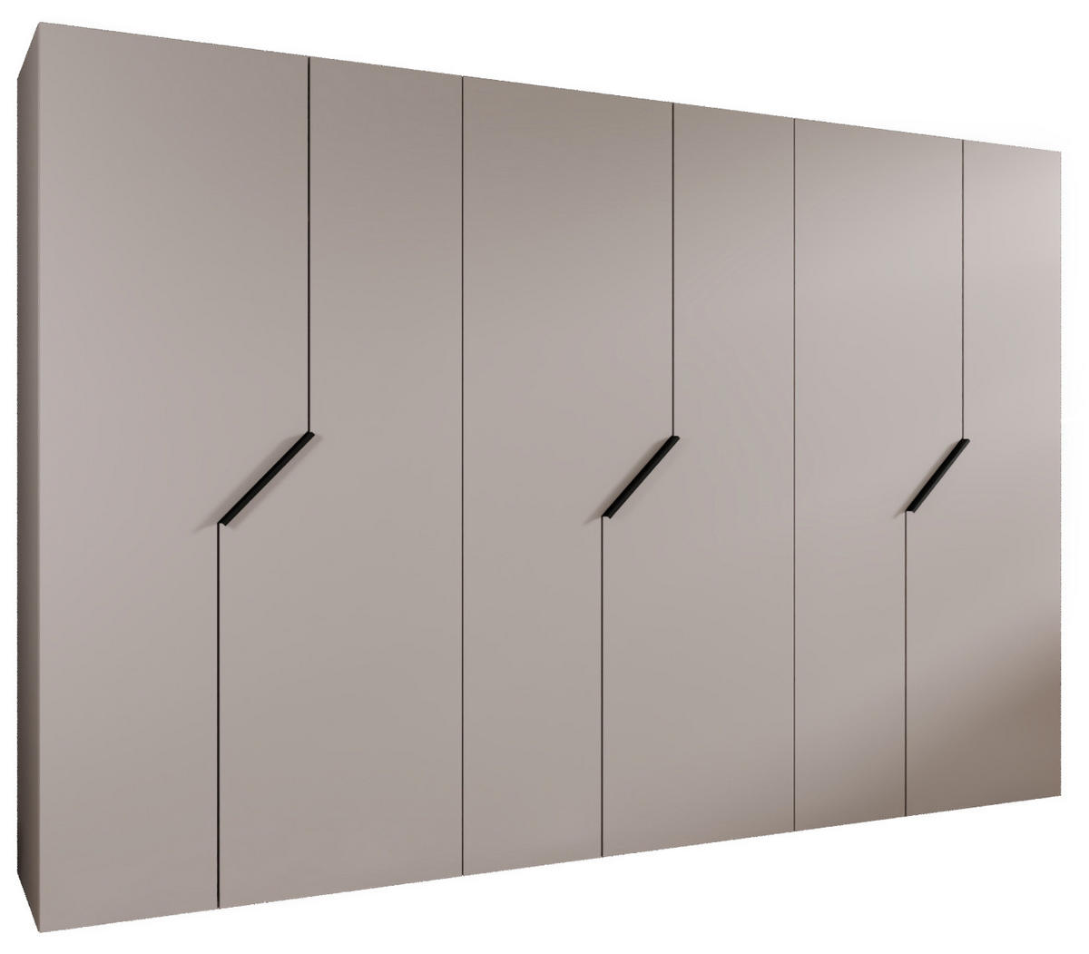 DREHTÜRENSCHRANK 202/300/52 6-türig - Beige/Schwarz, Holz/Metall (300/202/52cm) - Abiks Möbel