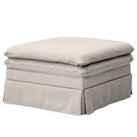 POLSTERHOCKER mit Husse - Webstoff - Hellgrau/Schwarz, Kunststoff/Textil (80/45/80cm) - home24