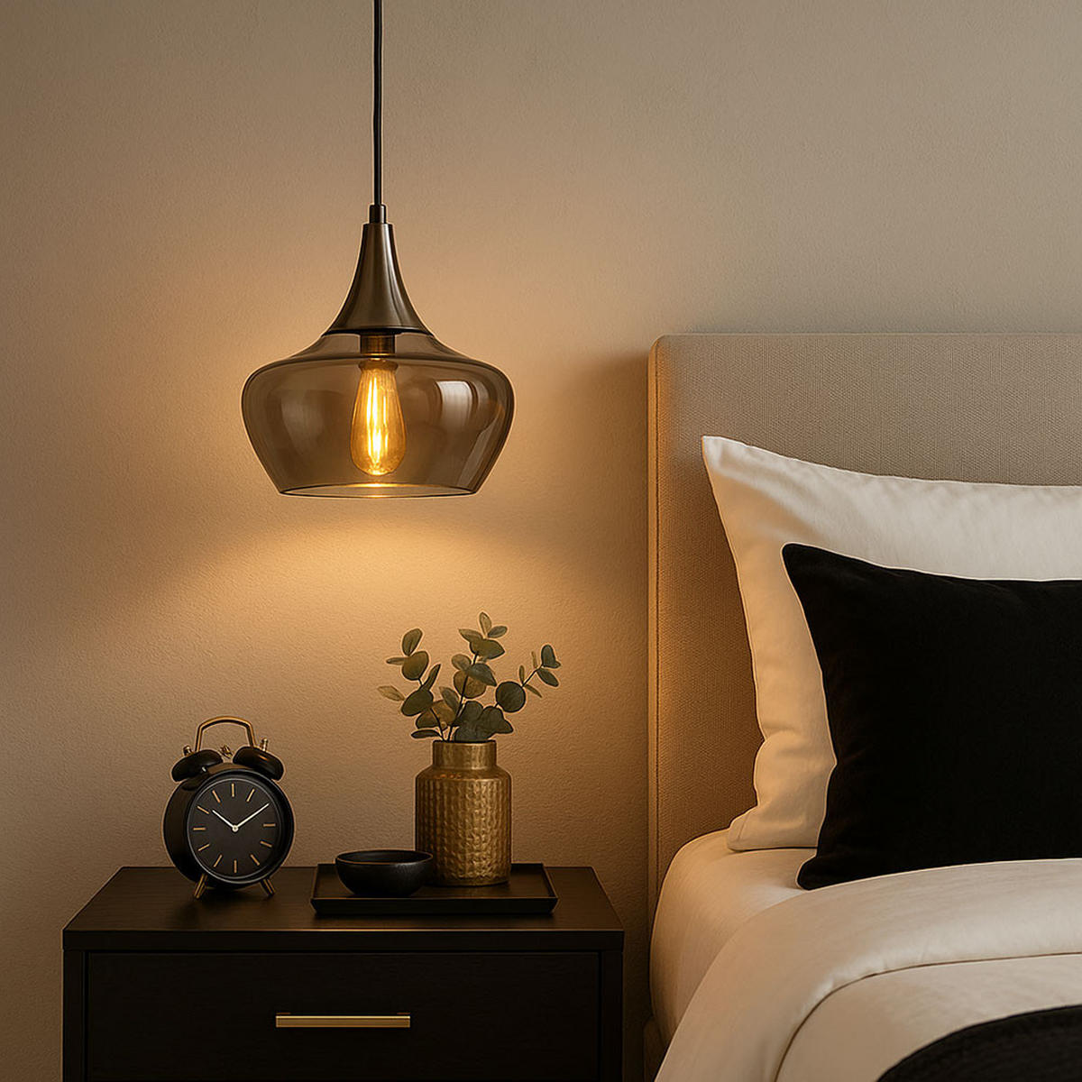 PENDELLEUCHTE Glas Rauchgrau Nickel - Grau, Glas (14/14/150cm) - Nowa