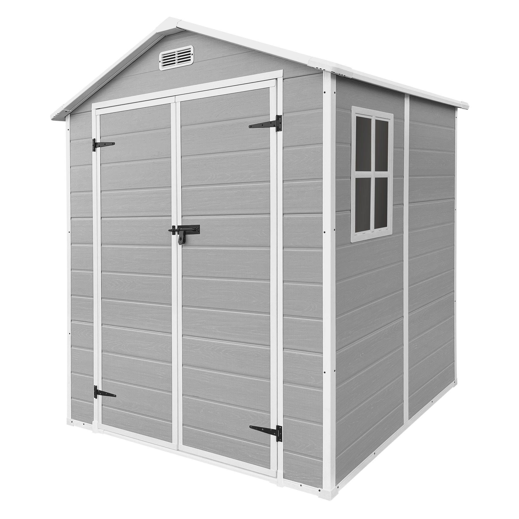 GARTENHAUS Kunststoff mit Boden 5m³ 151x182x220 cm Hellgrau - Hellgrau, Kunststoff (182/220/151cm) - ECD-Germany