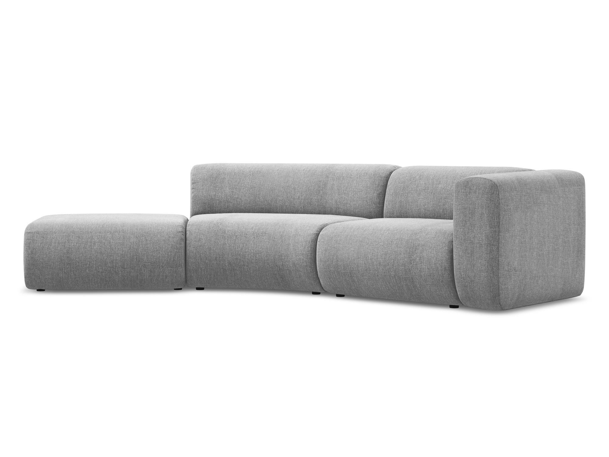 4-SITZER-SOFA Chenille Stoff Grau - Hellgrau/Schwarz, Kunststoff/Textil (335/70/166cm) - Makamii