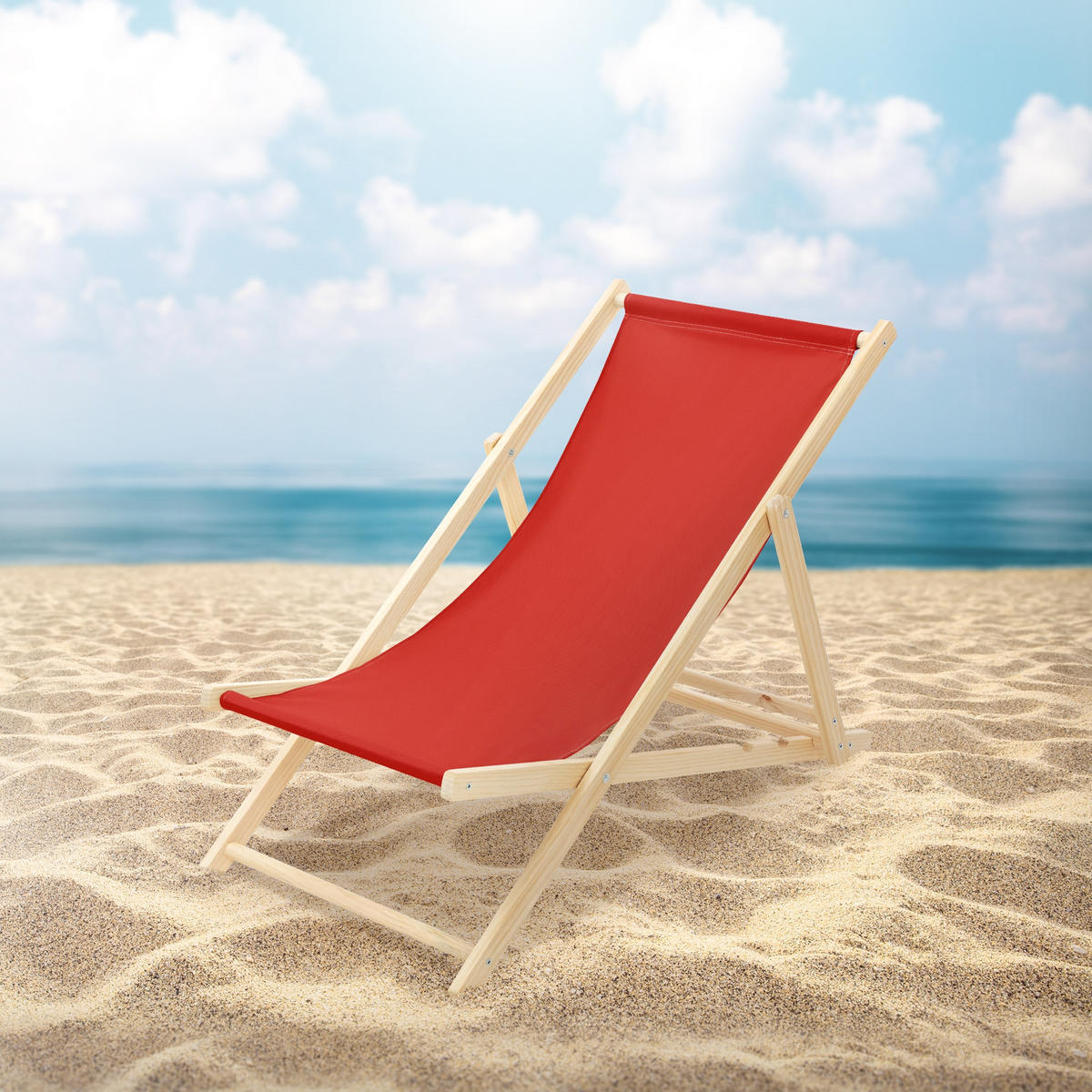 LIEGESTUHL Rot - Rot, Holz (57.5/83/100cm) - ECD-Germany