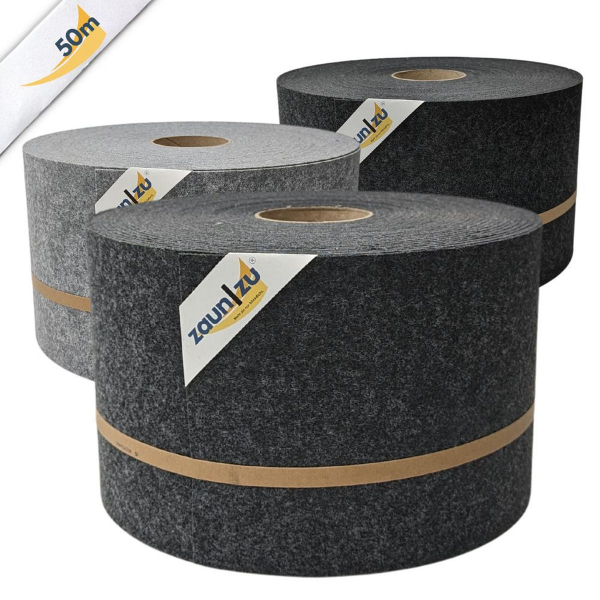 SICHTSCHUTZSTREIFEN Design Vlies für Doppelstabmatten Schwarzgrau 50m - Schwarz, Kunststoff (5000/19cm) - ZAUN|ZU