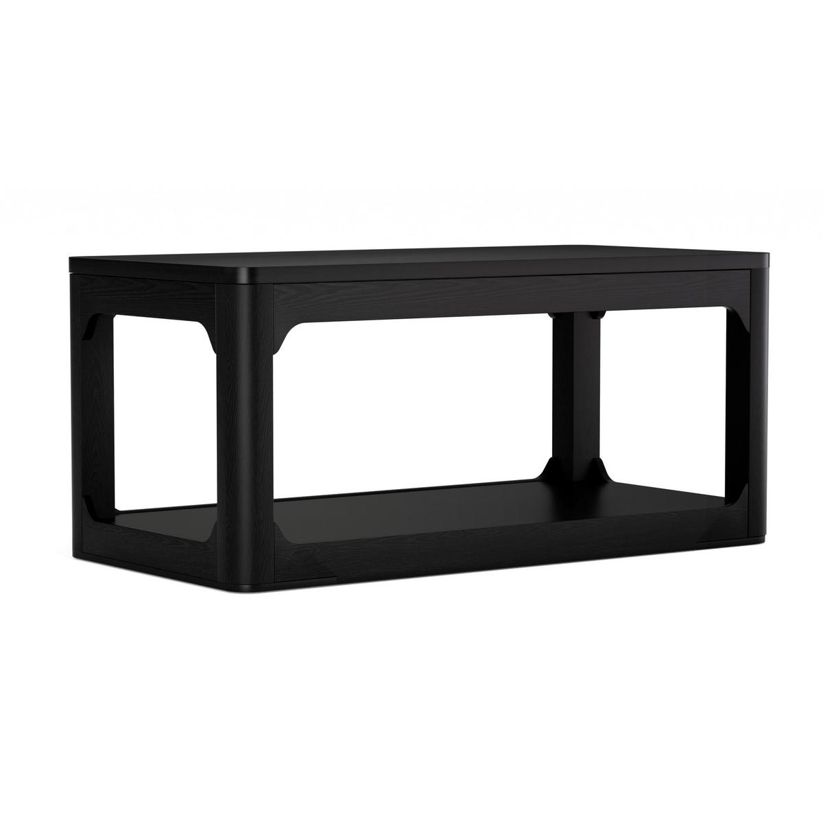 COUCHTISCH aus MDF 100x50x44,5 cm Schwarz mit 2 Ablagefächern - Schwarz, Holzwerkstoff (100/50/44.5cm) - IVMEU