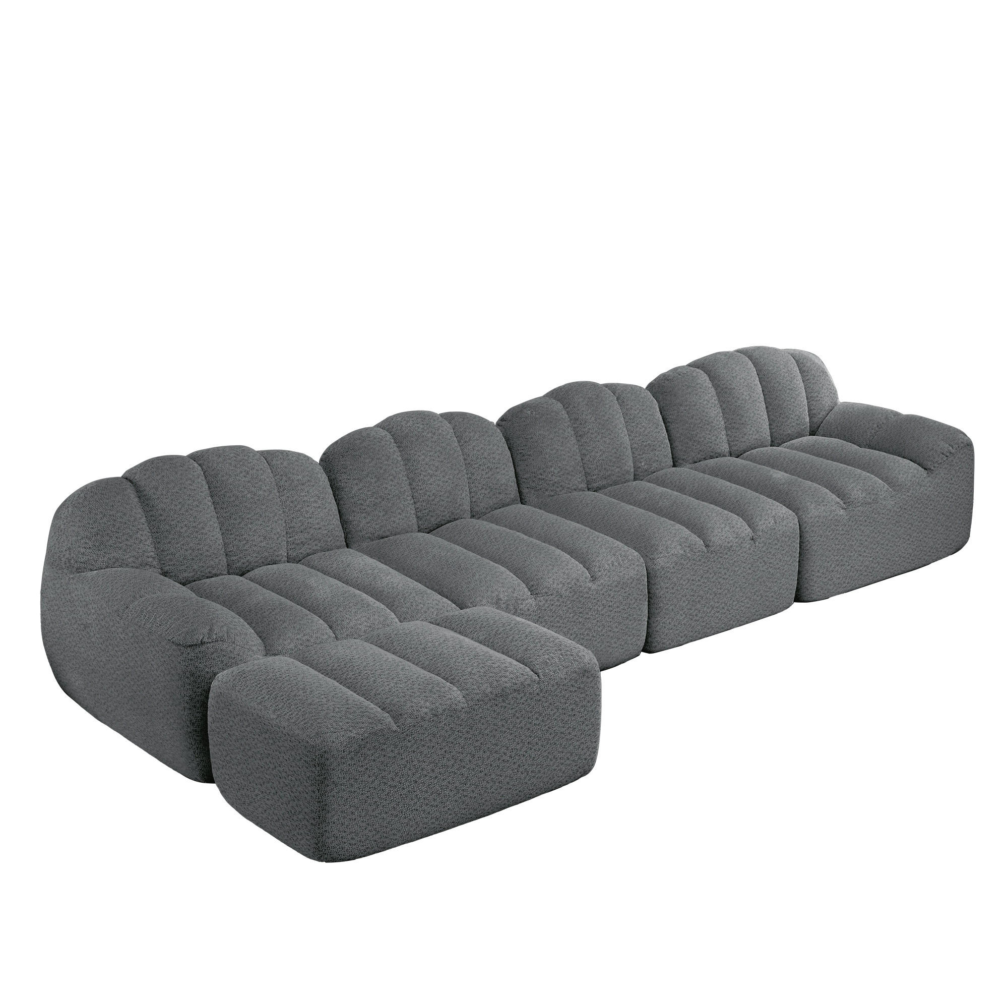 Okwish Ecksofa Grau 366x165 cm