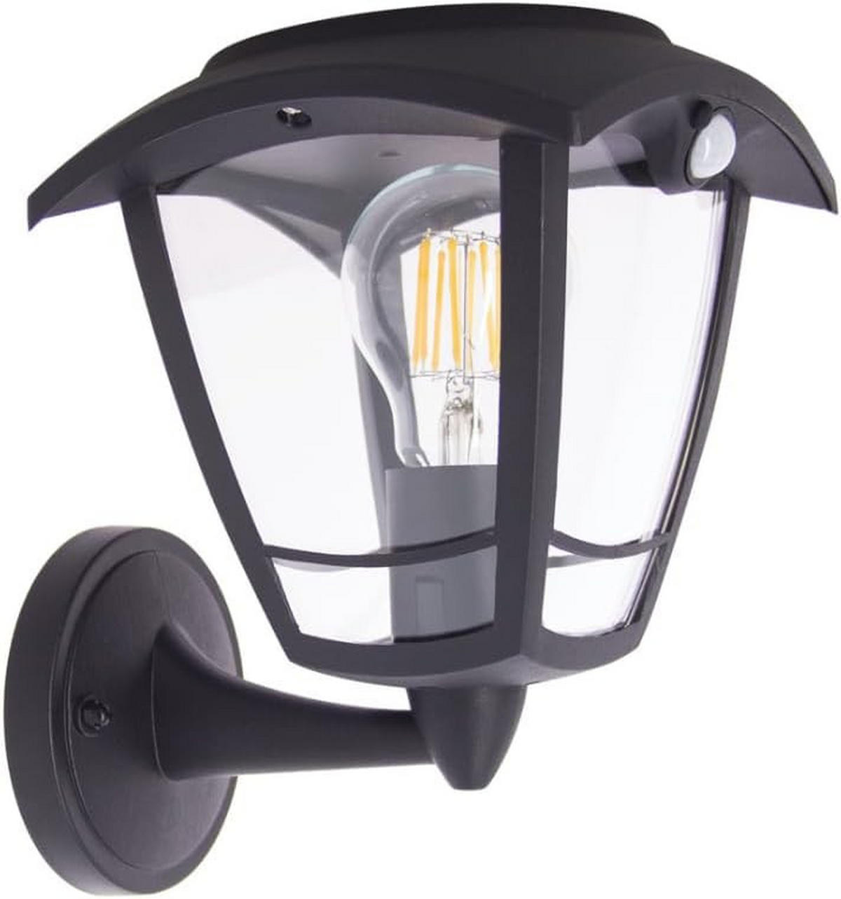 LUMAX 200LM Solar-Sensor-Wandleuchte - Schwarz, Kunststoff (17/20/22cm) - Lumisky