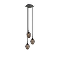 GALERIELEUCHTE Echos 3-flammig Rauch Ø 18cm - Anthrazit/Schwarz, Glas (18/18/20cm) - s.luce