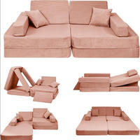 KINDERSOFA Cordsamt Ziegel - Dunkelorange, Textil (160/24/80cm) - AngeLove