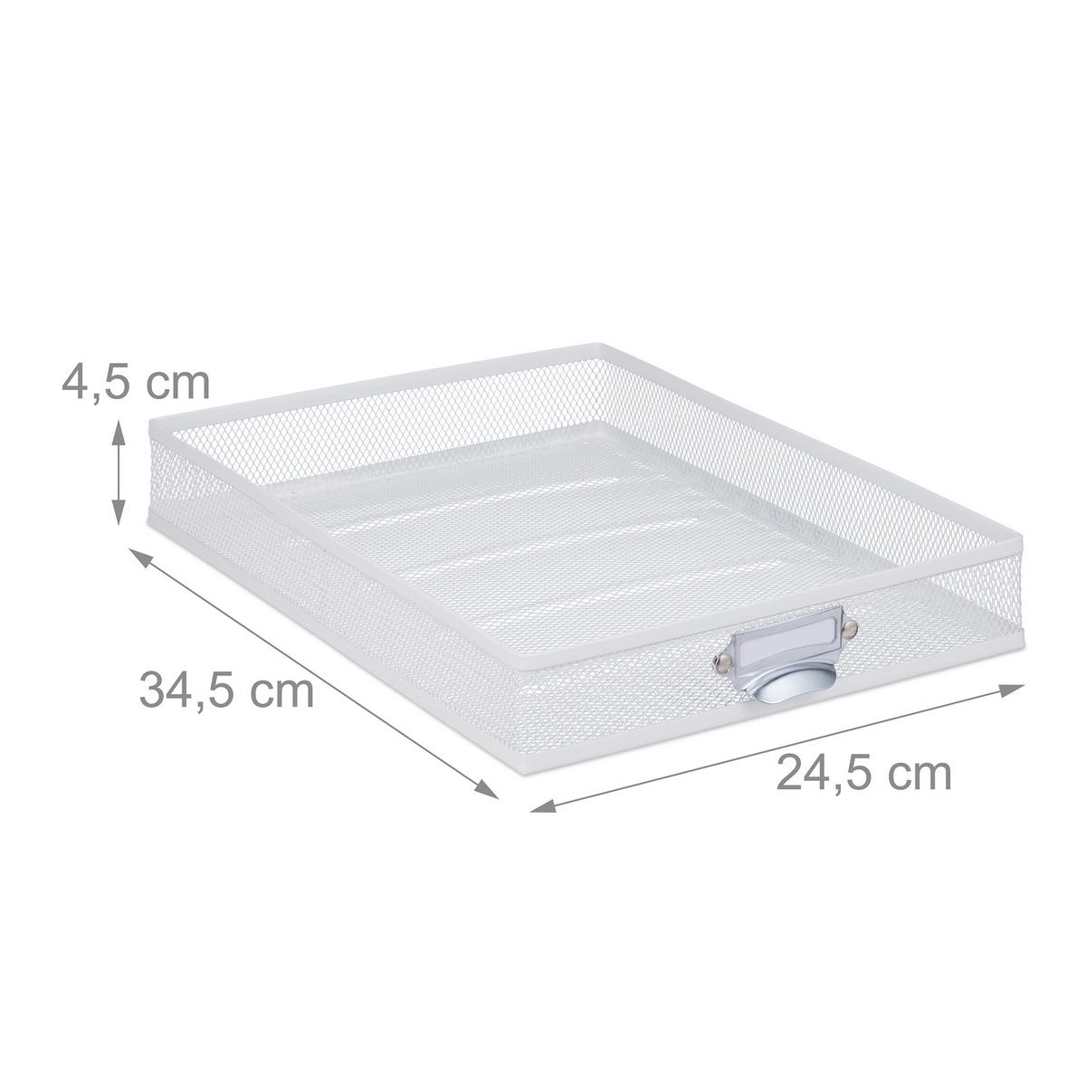 ZÁSUVKOVÝ box - biela, kov (27.5/29/35.5cm) - Relaxdays