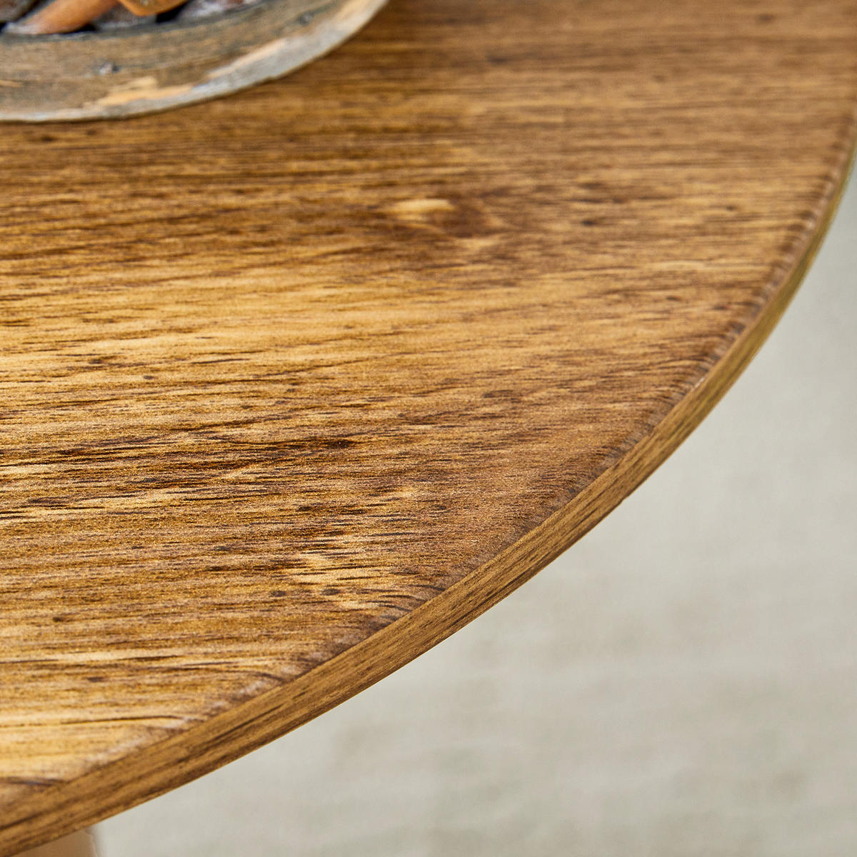 COUCHTISCH Rund 60 cm Echtholzoptik stabil 120 kg MDF Tisch kompakt modern Wohnzimmer - Naturfarben, Holzwerkstoff (60/60/35cm) - EVRYAE