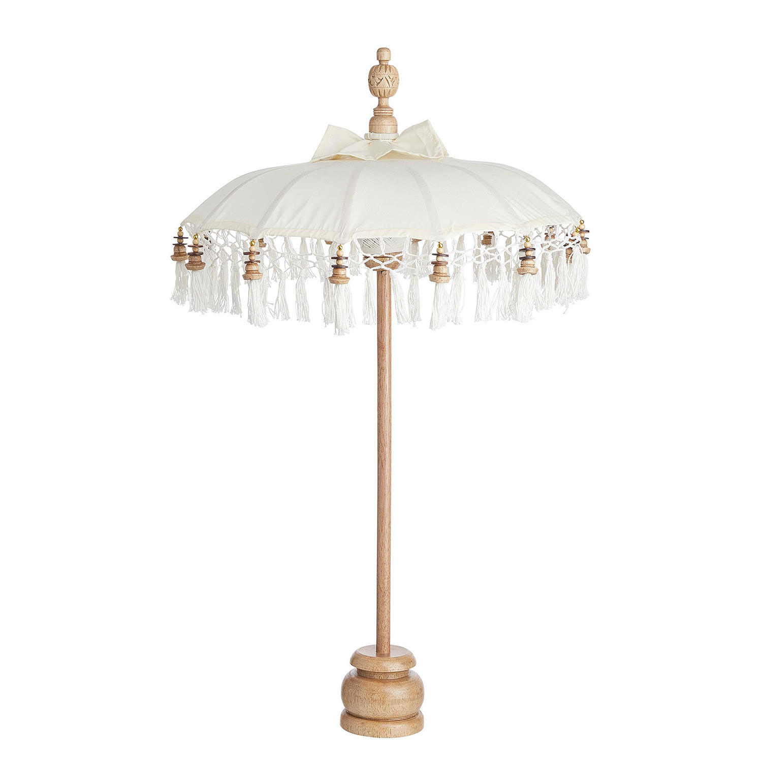 TISCHDEKO Macramè - Beige, Holz/Textil (50/85/50cm) - Butlers