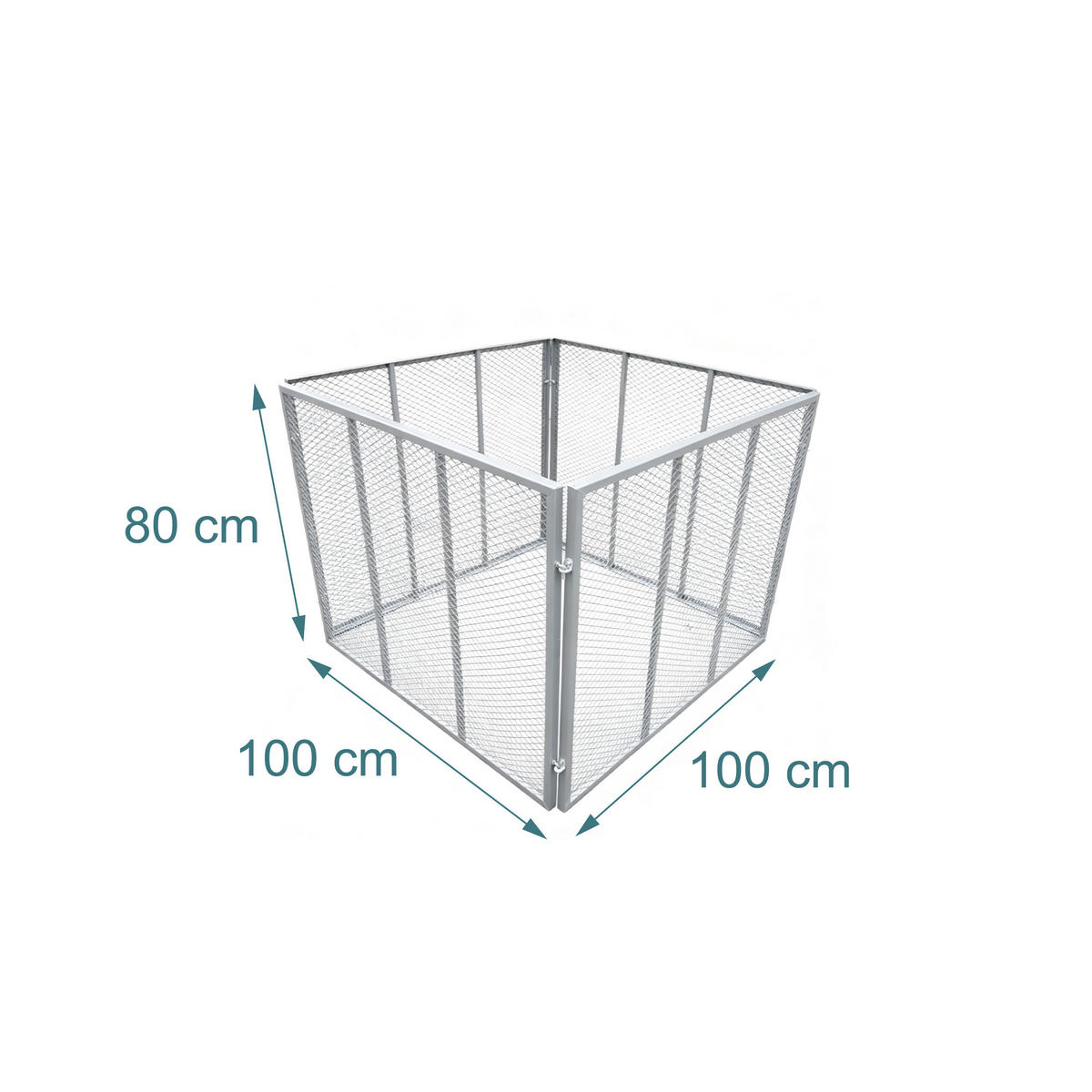 KOMPOSTER Grau Stahl 800 l - Grau, Metall (100/80/100cm) - Relaxdays