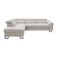 ECKSOFA mit Schlaffunktion – Ecke links – Strukturstoff Beige – VAVERDO - Beige, Kunststoff/Textil (272/230cm) - Vente-Unique