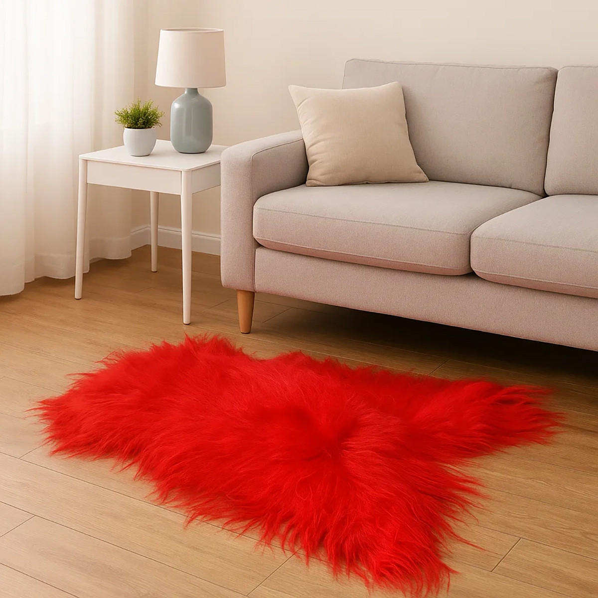 SCHAFFELL Islandfell Rot Langwollig ca. 100 cm - Rot, Fell (60/100cm)