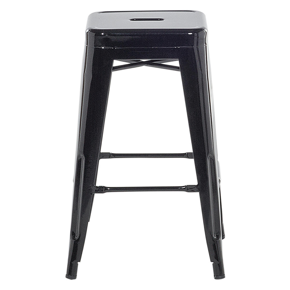 HOCKER 2er-Set Metall Schwarz Cabrillo - Schwarz, Metall (42/60/42cm) - Beliani