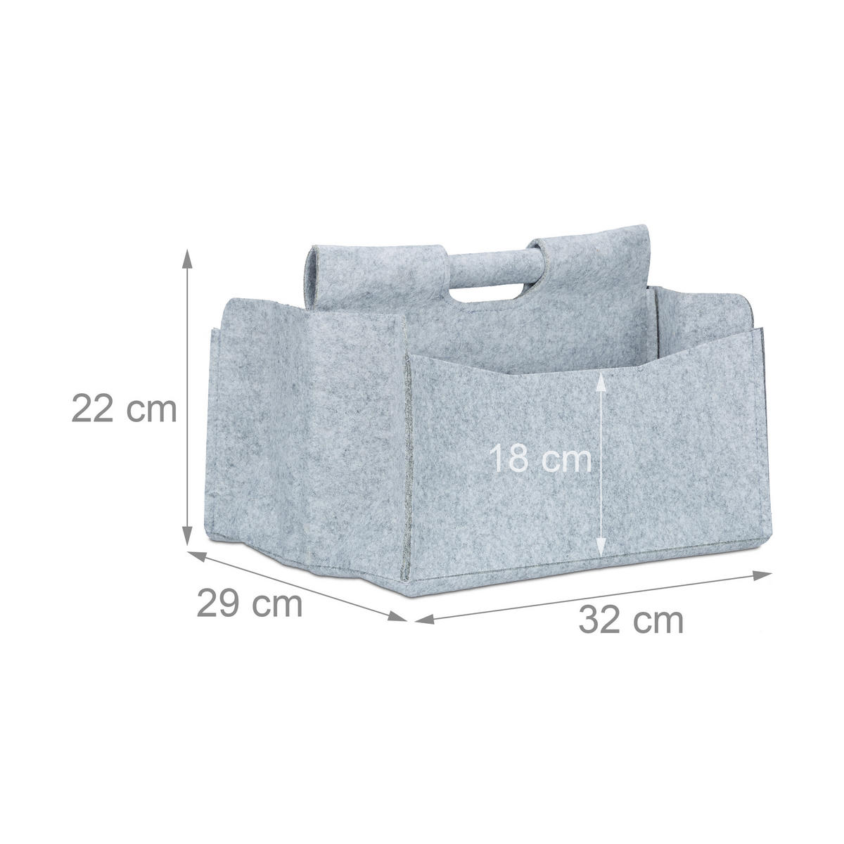 ZEITUNGSKORB - Grau, Textil (32/24/28cm) - Relaxdays