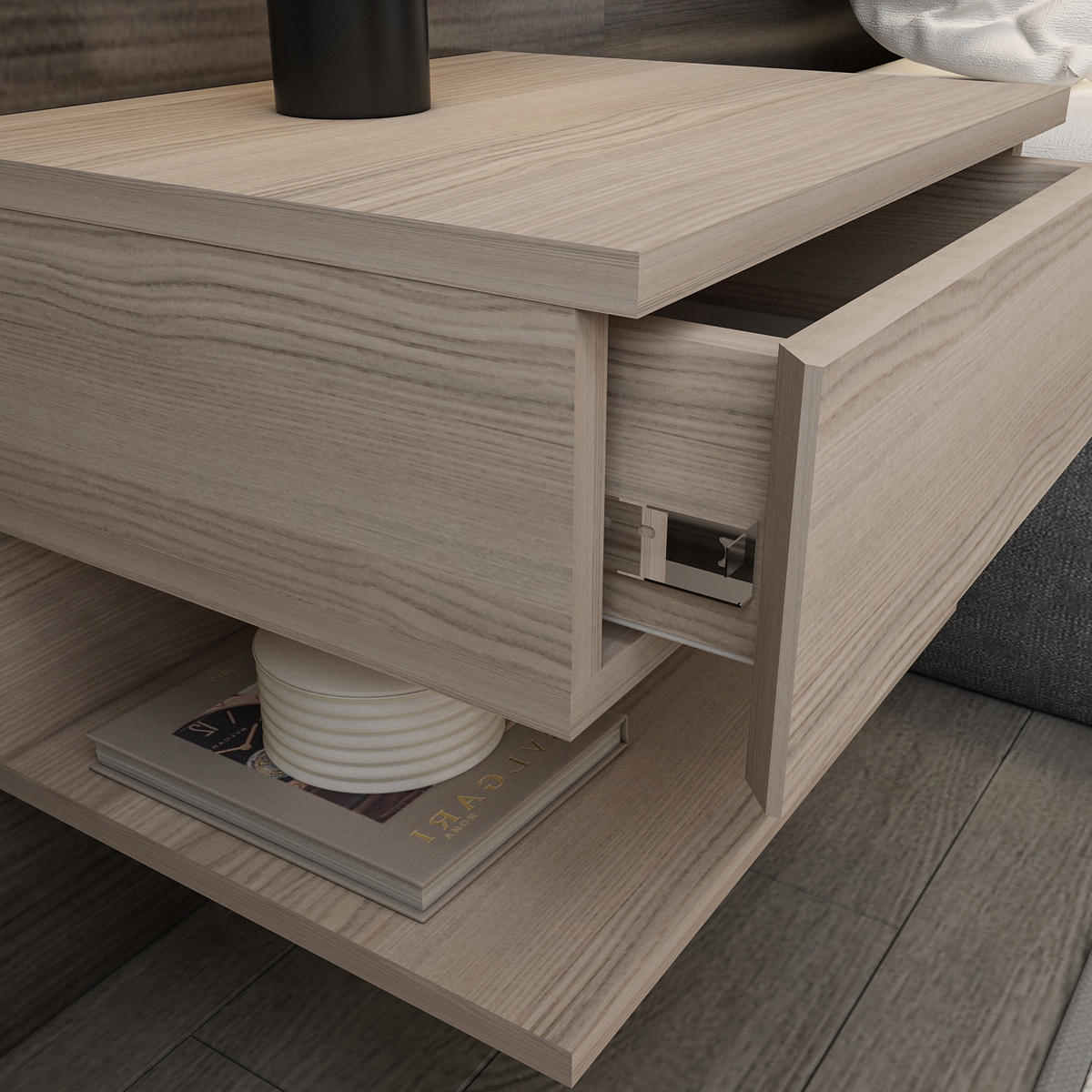 NACHTTISCH Nachtisch Vivid Cordoba - Beige, Holzwerkstoff (35/31.4/45cm) - Decorotika