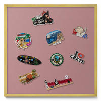 MAGNETTAFEL 50x50 cm Goldener Rahmen Pastellrosa - Magenta, Metall (50/50/0.4cm) - TULUP
