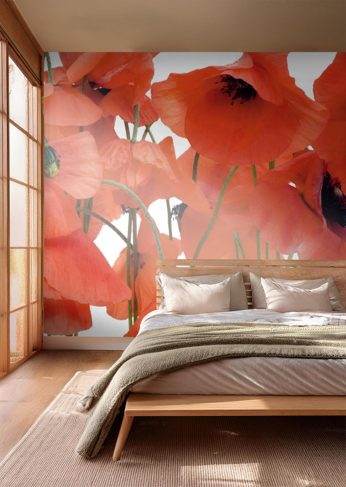 FOTOTAPETE Blumen 375 x 270 cm - Rot, Papier (375/270cm) - Sanders & Sanders