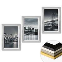 WANDBILDER 3er Set - 20x30 cm Silberner Rahmen - Brücken, Stadtarchitektur, Grau - Silberfarben, Kunststoff (20/30cm) - ArtPrintCave