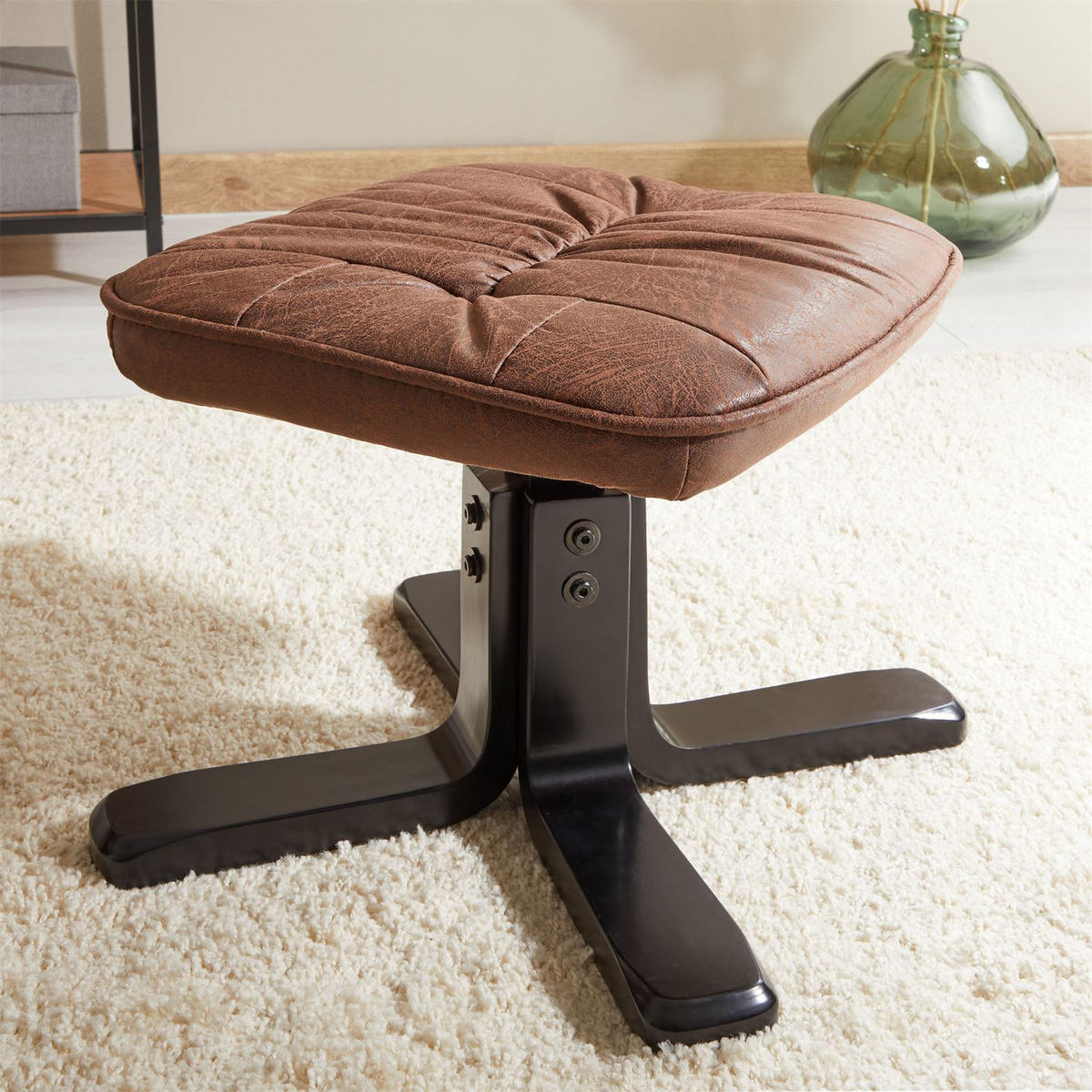 RELAXSESSELSET CHARLY - Dunkelbraun/Schwarz, Textil (76/87/61cm) - IDIMEX