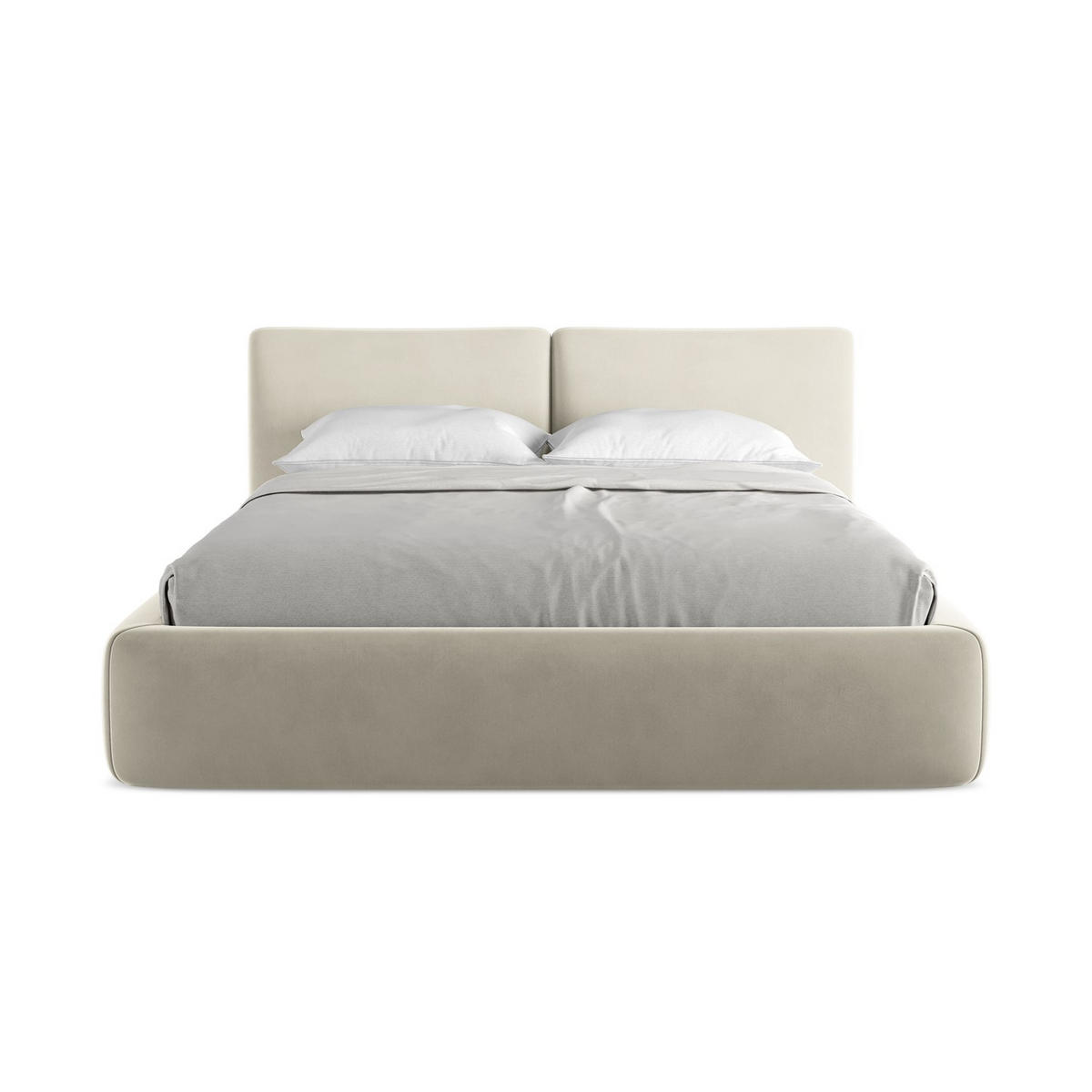 POLSTERBETT mit Bettkasten und Lattenrost 180x228 Creme - Perlmutt/Creme, Kunststoff/Textil (160/200cm) - LaMiaSofa