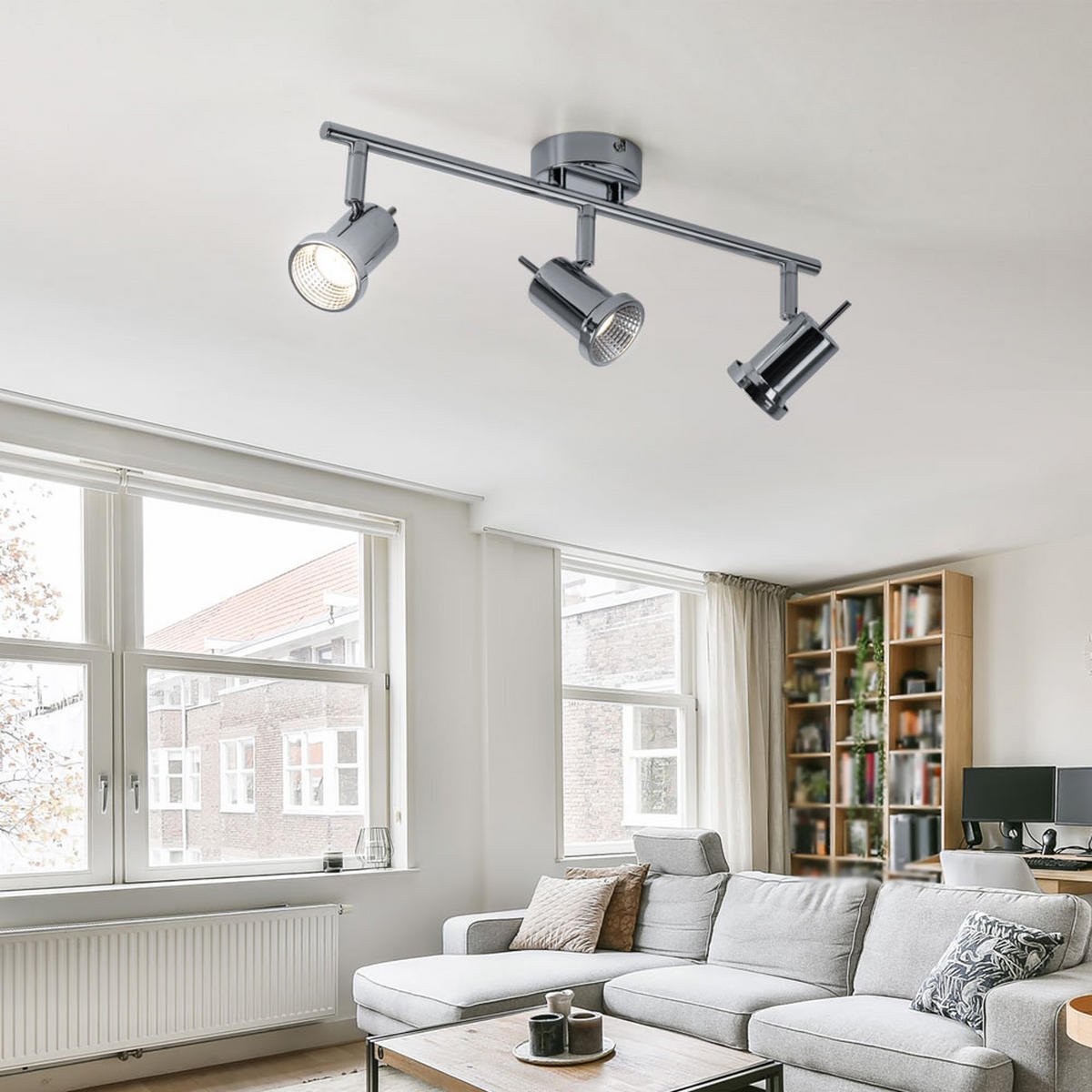 LED DECKENLEUCHTE HOORN Chrom Silber - Silberfarben, Metall (43/8/14cm)