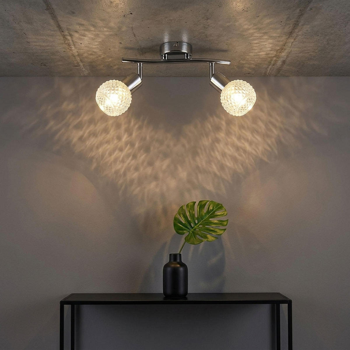 DECKENLEUCHTE Metall Glas Silber 2er Set - Silberfarben, Glas (25/8/19cm) - Globo Lighting