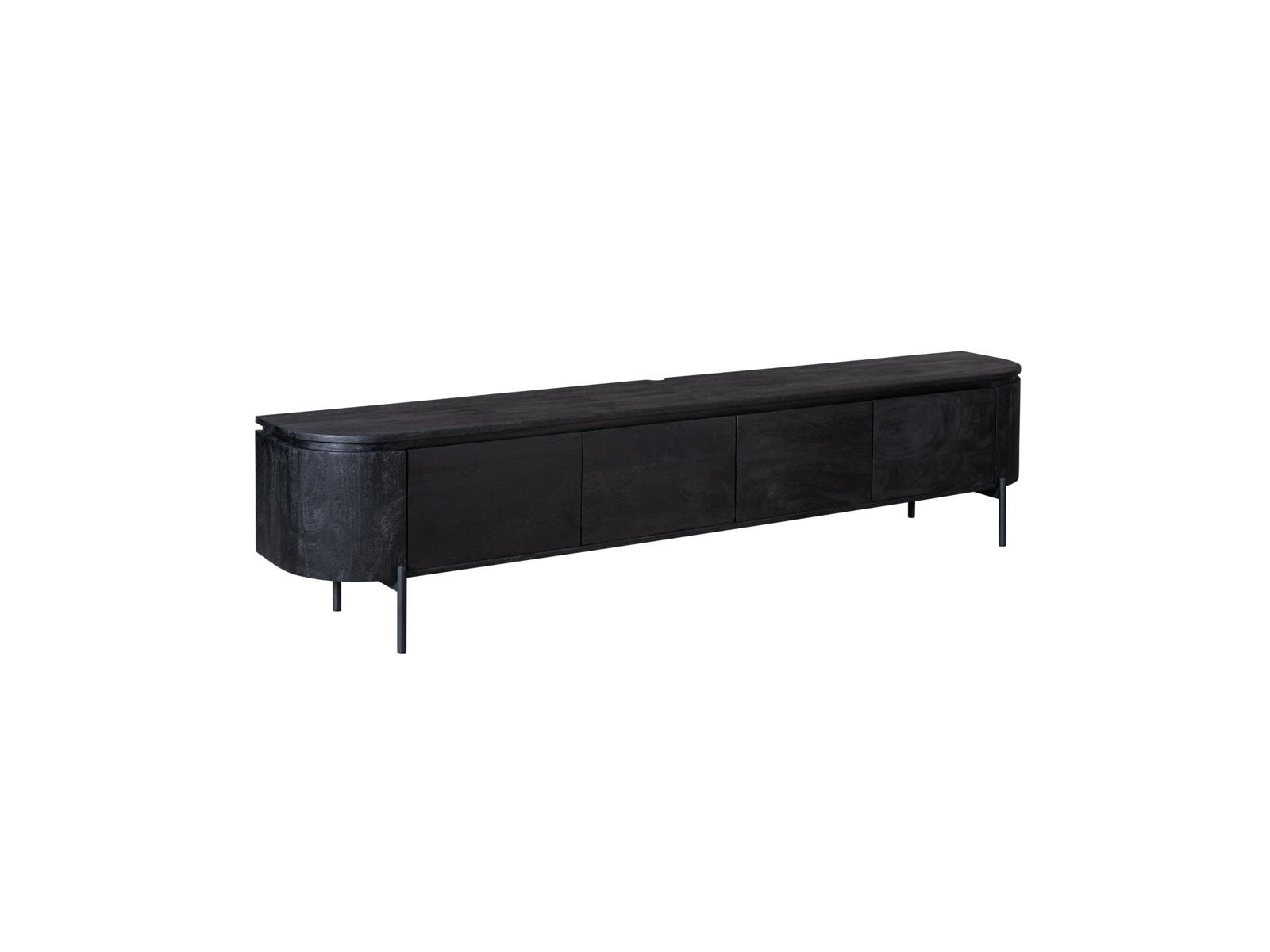 LOWBOARD Magnificent Mangoholz 200 cm / 35 cm Schwarz - Schwarz, Holz (200/30/35cm) - Villa Möbel
