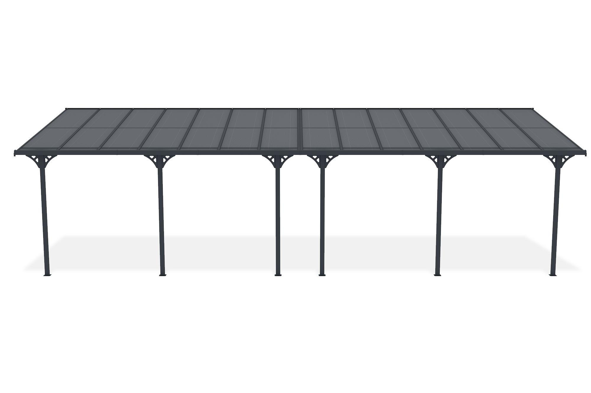 PERGOLA / CARPORT Kleo Grau 9m x 3m - Grau, Metall (870/270/300cm) - Cazeboo