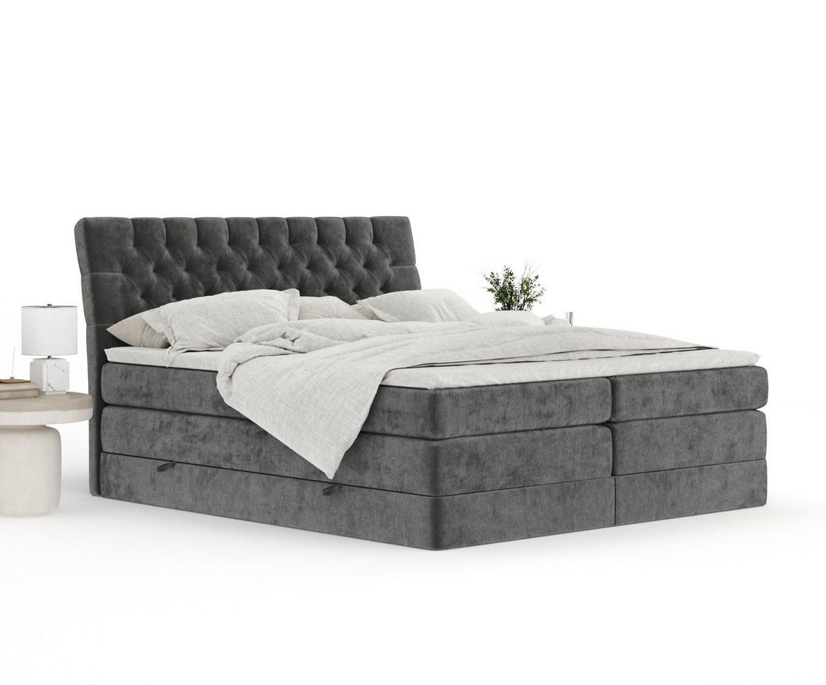 BOXSPRINGBETT Seraphine Anthrazit 180/200 cm - Anthrazit/Schwarz, Holz/Holzwerkstoff (180/200cm) - Maison de Reve