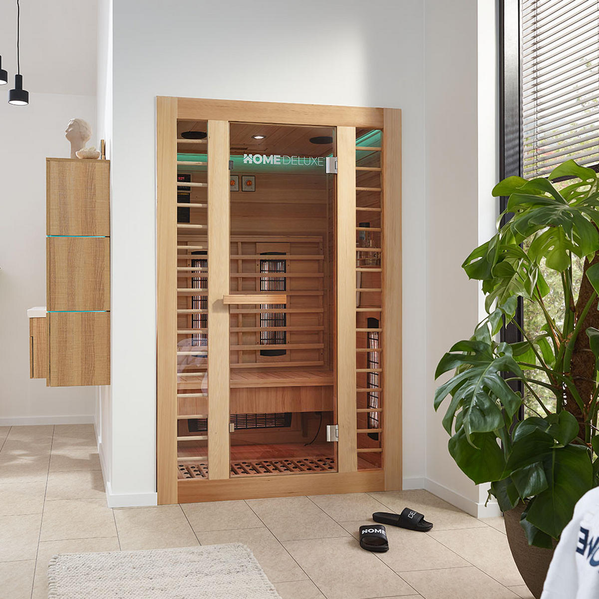 INFRAROTKABINE REDSUN DELUXE PLUS M - Braun, Holz (120/190/105cm) - Home Deluxe